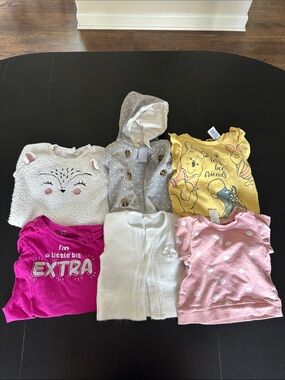 Mixed Baby Girl Tops & Sweaters - Yellow, Pink, White, Gray, Cream